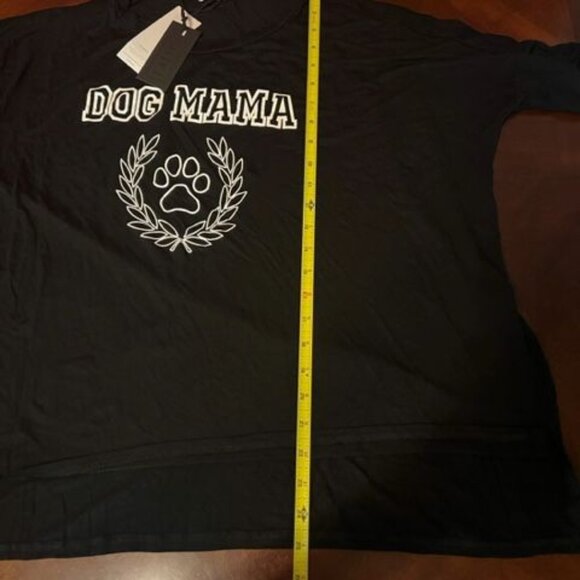 Dog Mama Womens Black Graphic Tee relaxed fit dog lovers comfort and style OS - Picture 9 of 10